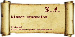 Wimmer Armandina névjegykártya